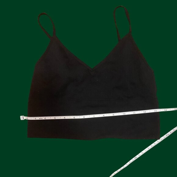 Dynamite Black V-Neck Cropped Cami Tank Top | Size M - Picture 4 of 5